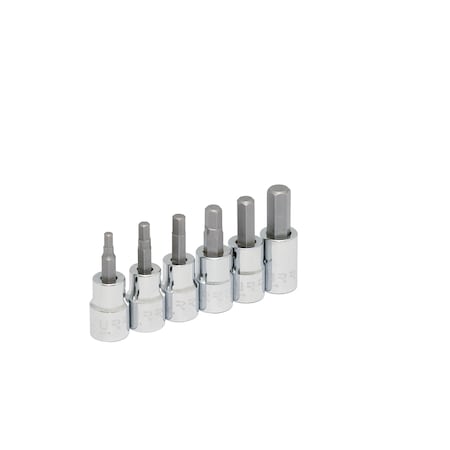 Urrea 3/8" drive, hexagonal short bit set 6PC MM 4990M6